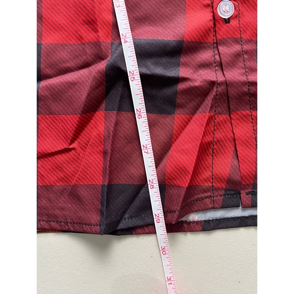 Men’s Black & Red Plaid Linen Feeling Long sleeved shirt Size L  NWOT - Picture 4 of 4